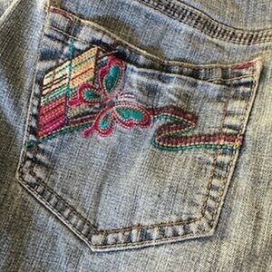 Embroidered Blue Women's Jeans